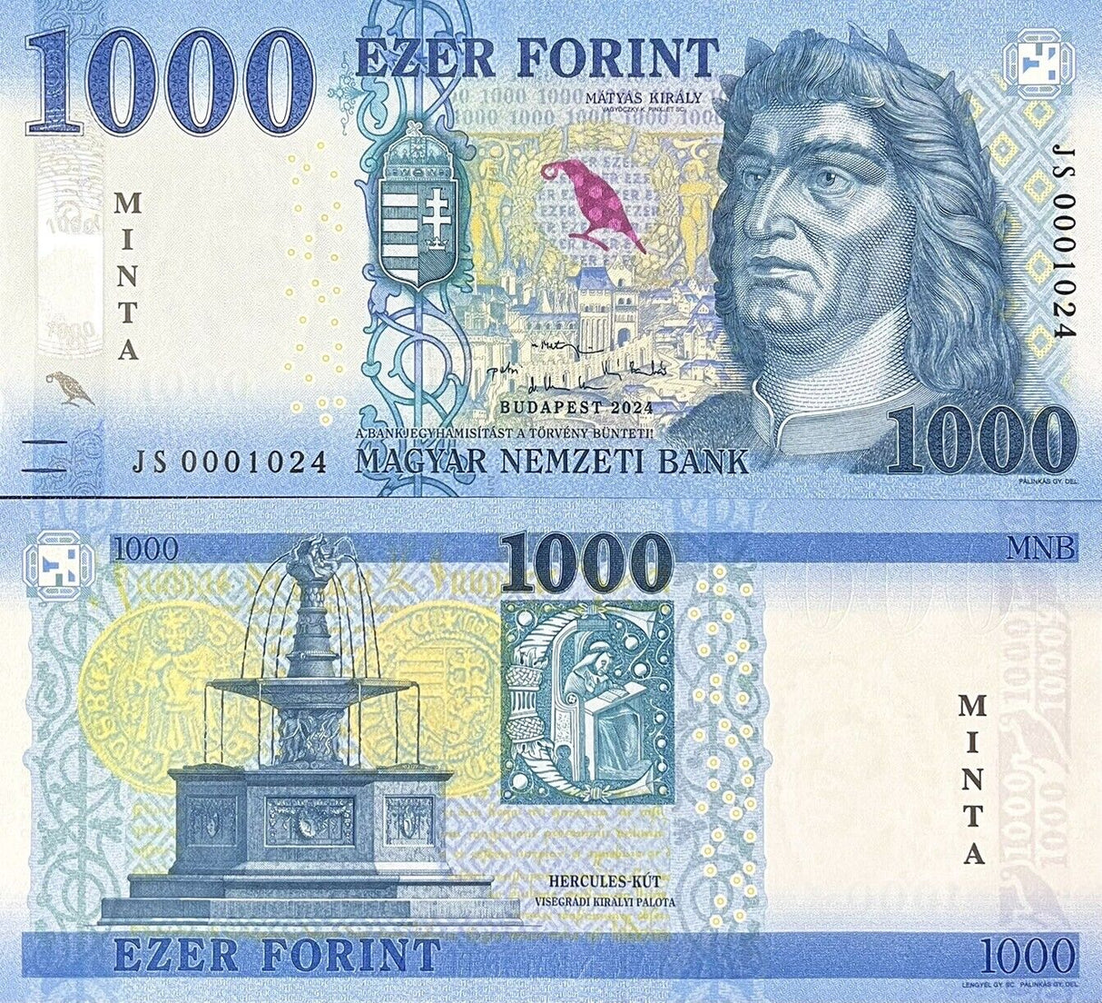 Hungary 1000 Forint 2024 MINT Overprint Specimen P 203 UNC