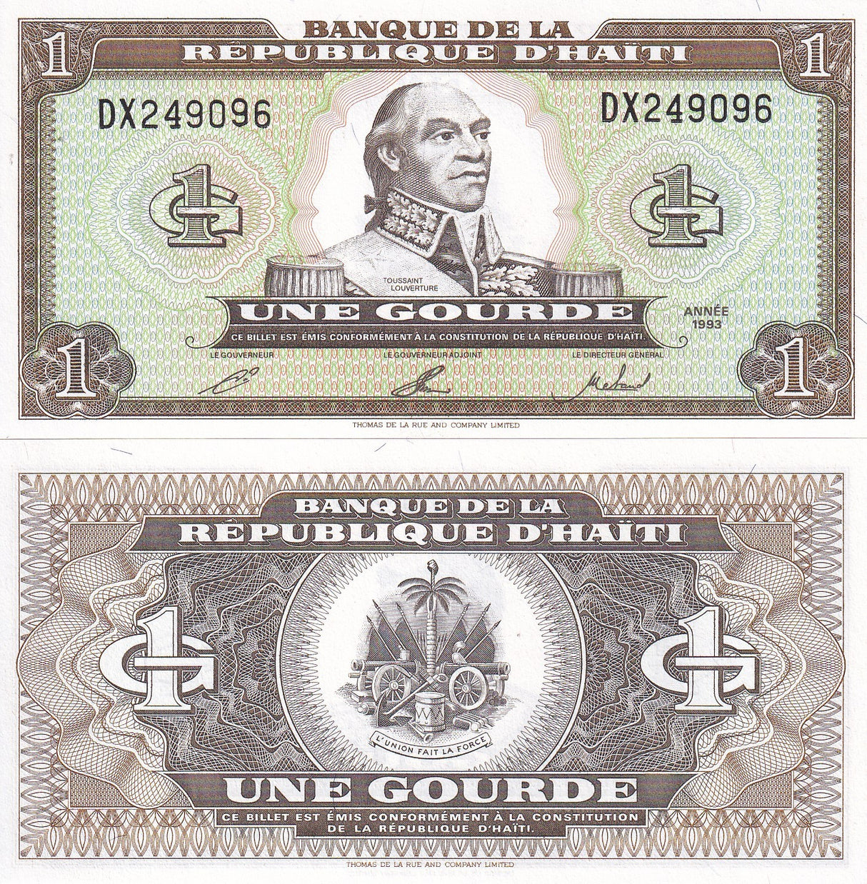 Haiti 1 Gourdes 1993 P 259 a UNC