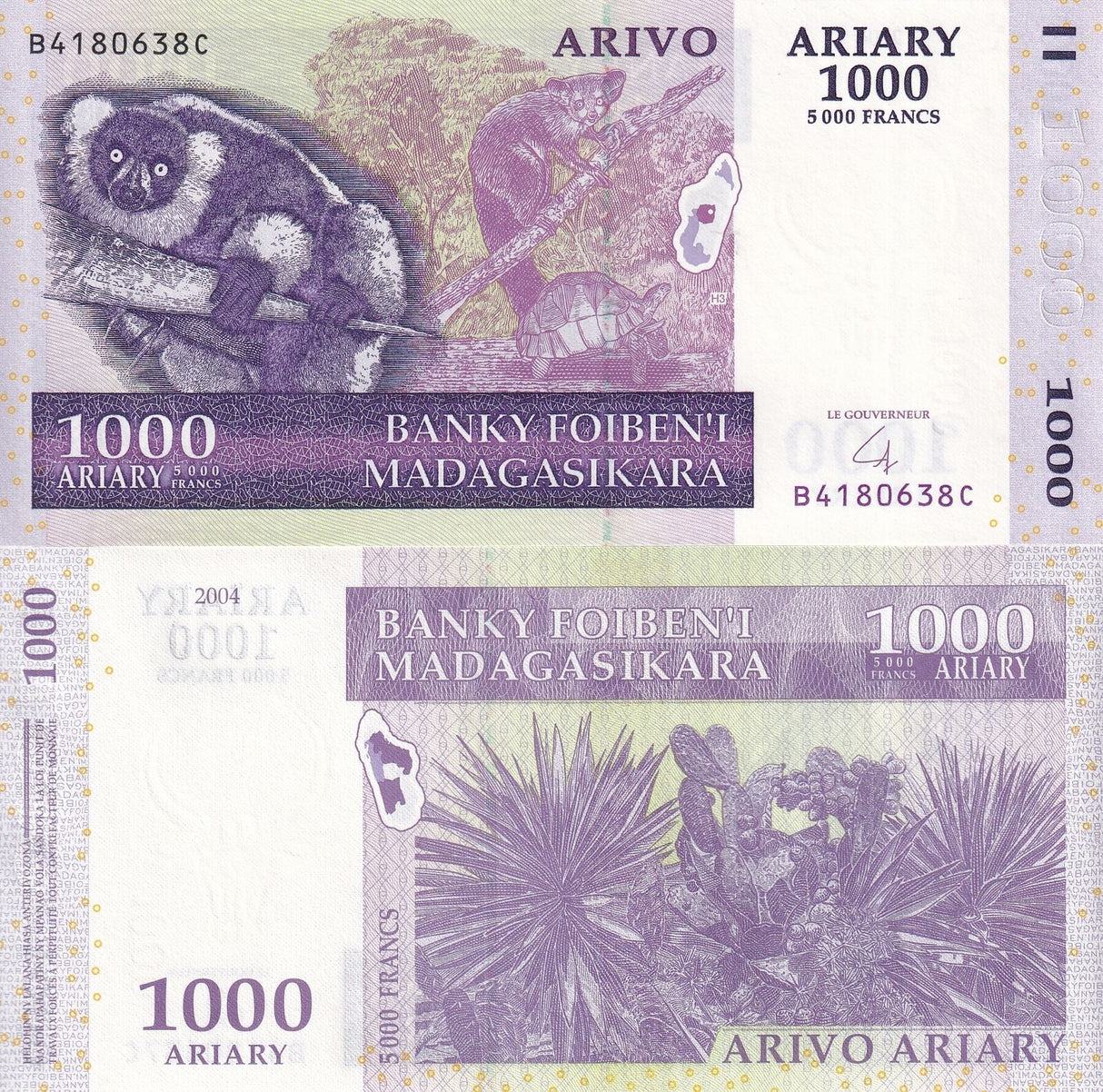 Madagascar 1000 Ariary 2004 P 89 b UNC