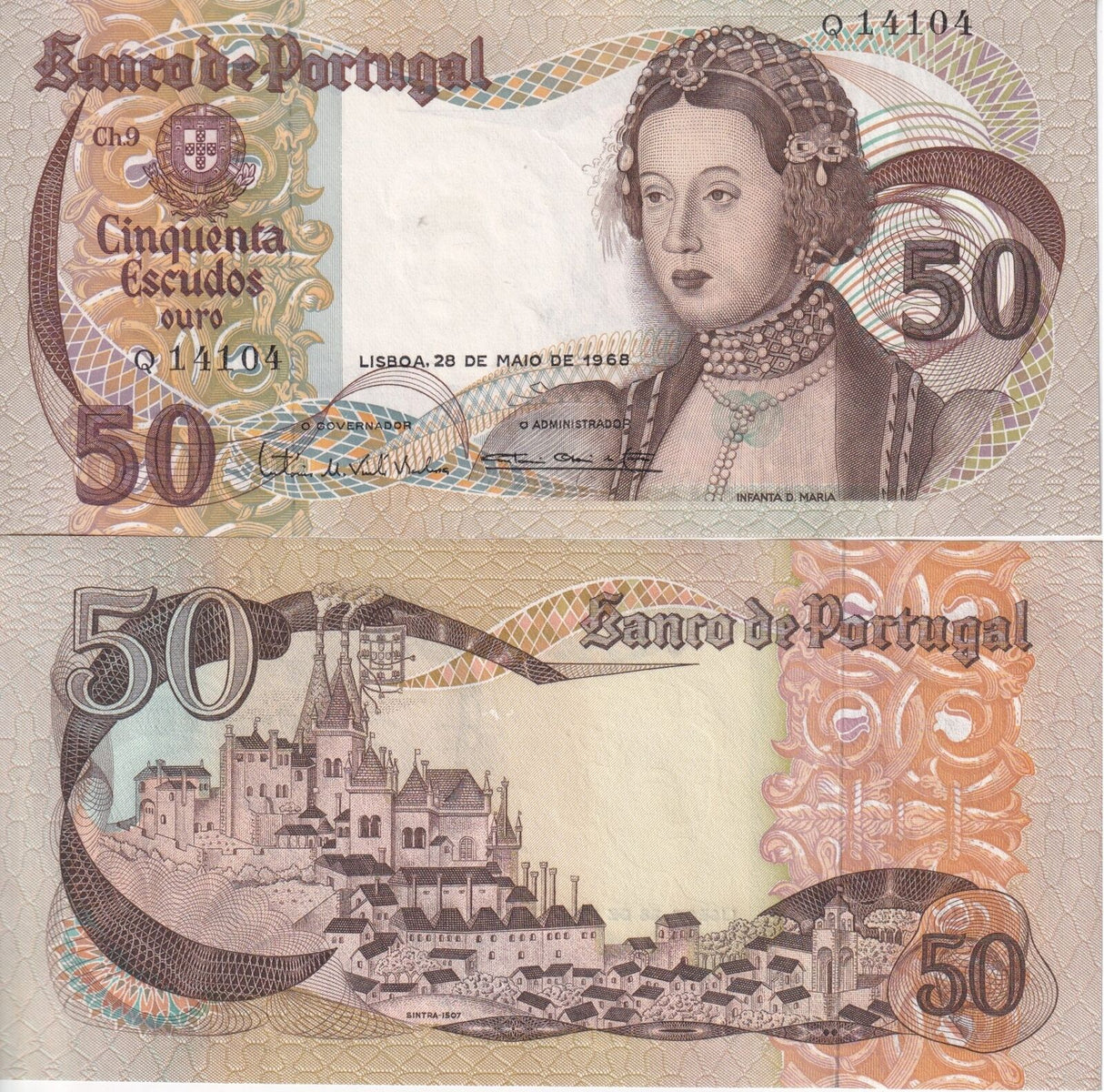 Portugal 50 Escudos 1968 P 174 a UNC