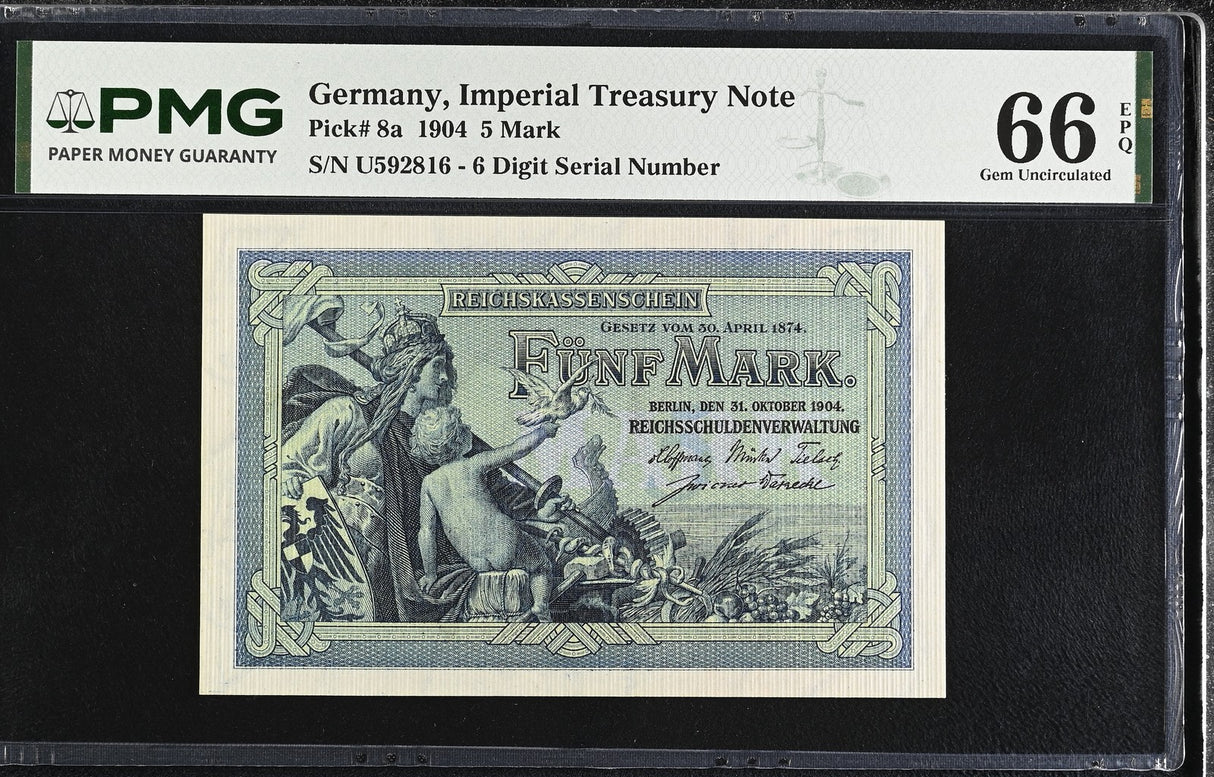 Germany 5 Mark 1904 P 8 a Gem UNC PMG 66 EPQ