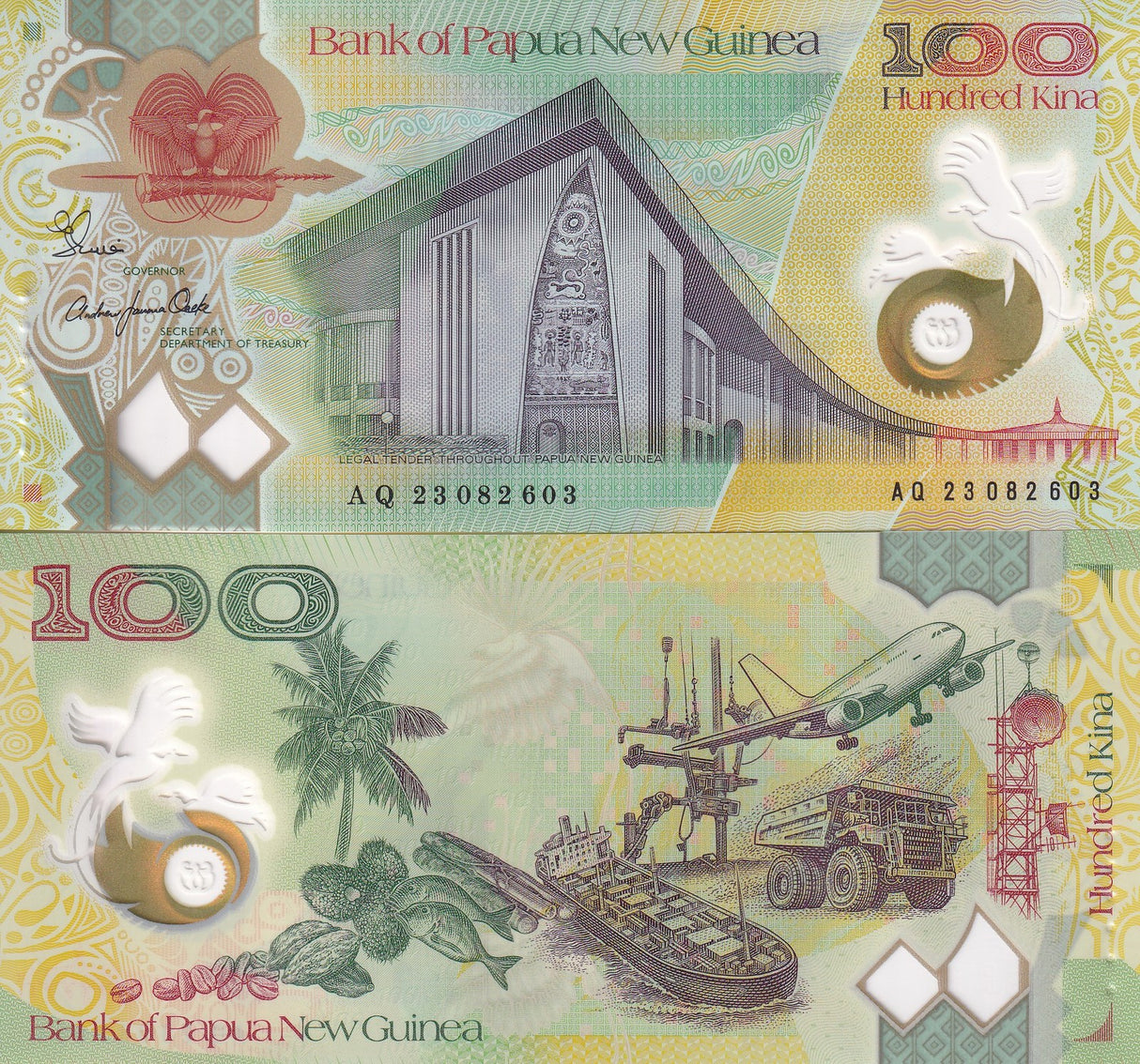Papua New Guinea 100 Kina 2023 P 55 New sign UNC