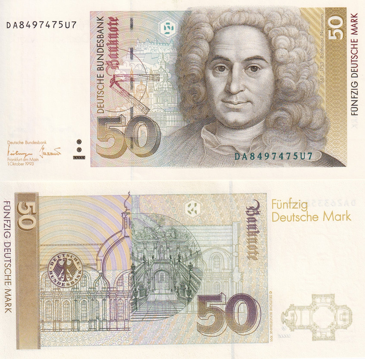 Germany 50 Deutsche Mark 1993 P 40 c UNC