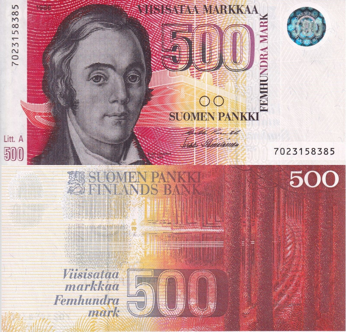 Finland 500 Markkaa 1986 Litt.A P 120 UNC