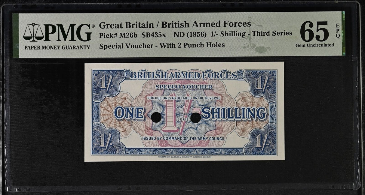 Great Britain 1 Shillings ND 1956 P M26 b Gem UNC PMG 65 EPQ