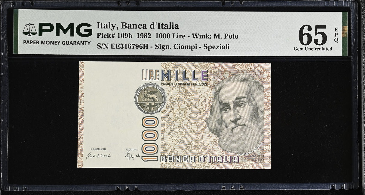 Italy 1000 Lire 1982 P 109 b Gem UNC PMG 65 EPQ