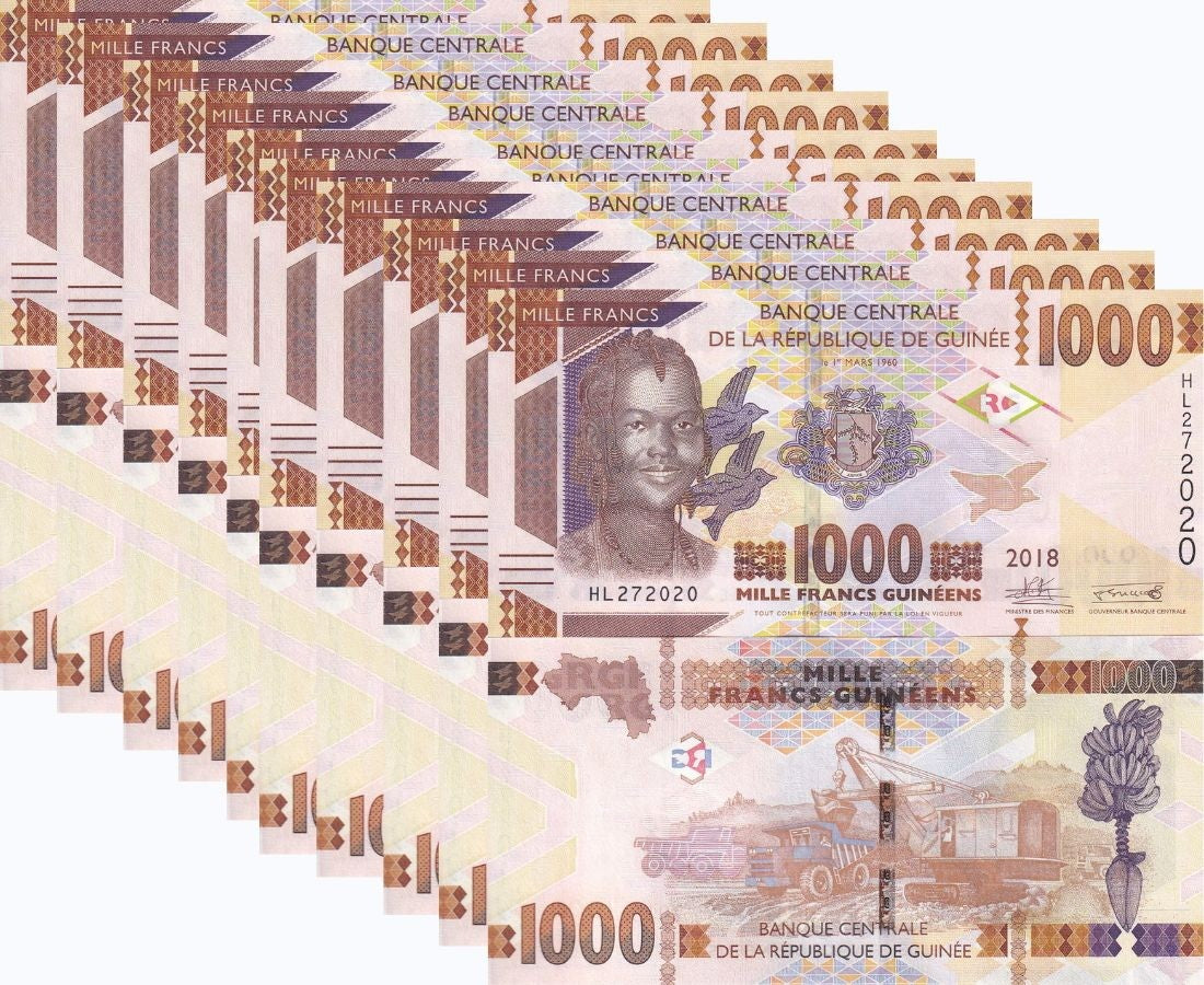 Guinea 1000 Francs 2018 P 48 c LOT 10 UNC