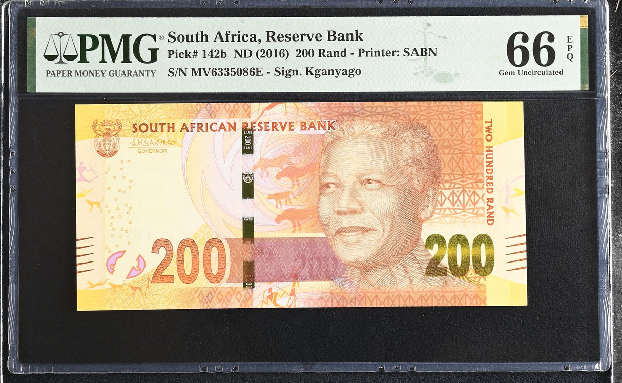 South Africa 200 Rand ND 2016 P 142 b Gem UNC PMG 66 EPQ