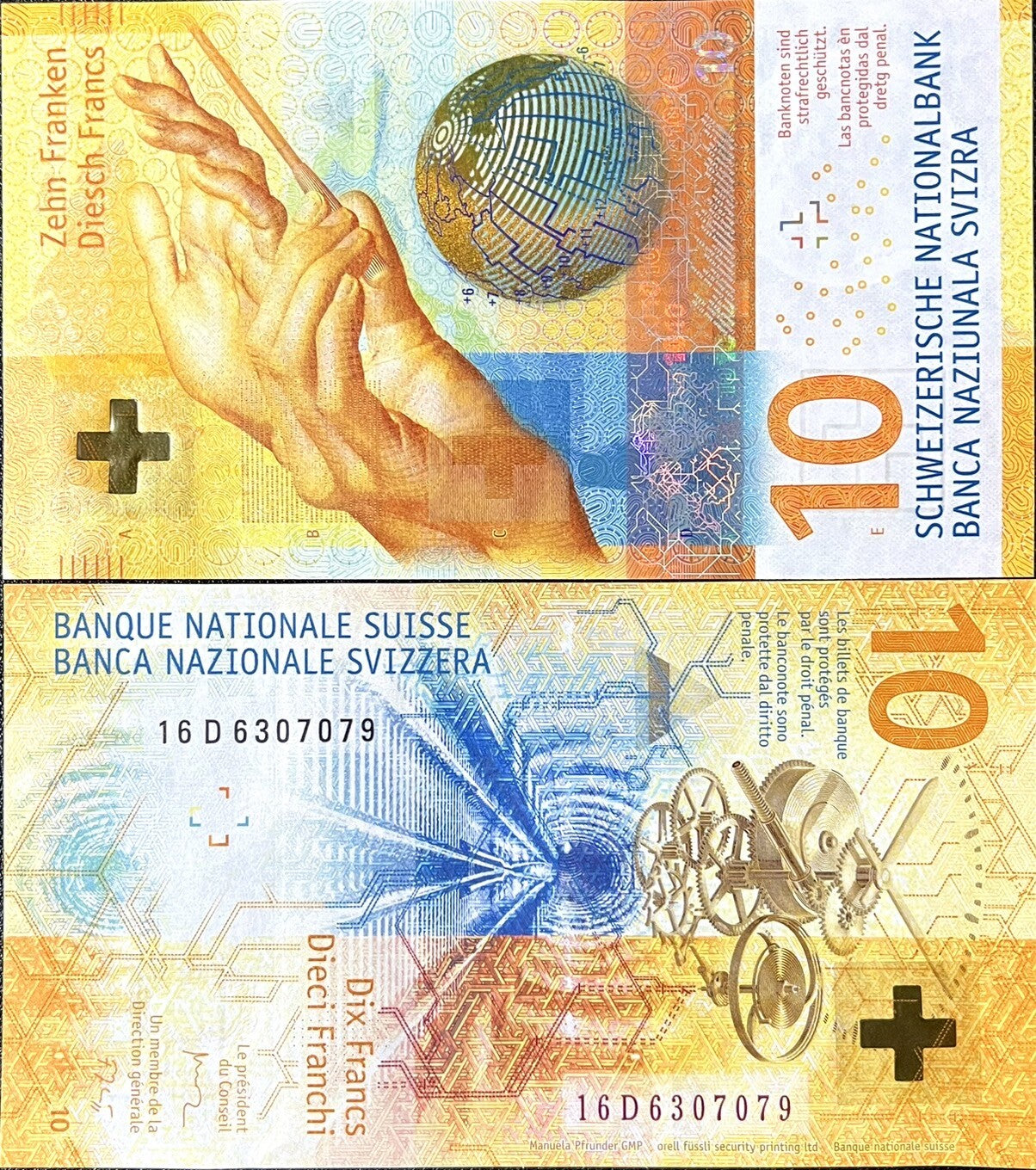 Switzerland 10 Franken 2016 P 75 Mixed Signatures UNC