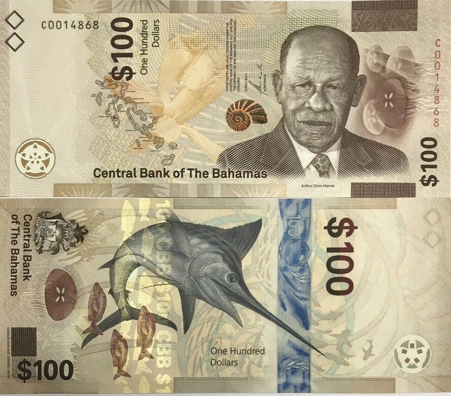 Bahamas 100 Dollars 2021 P 82 a UNC