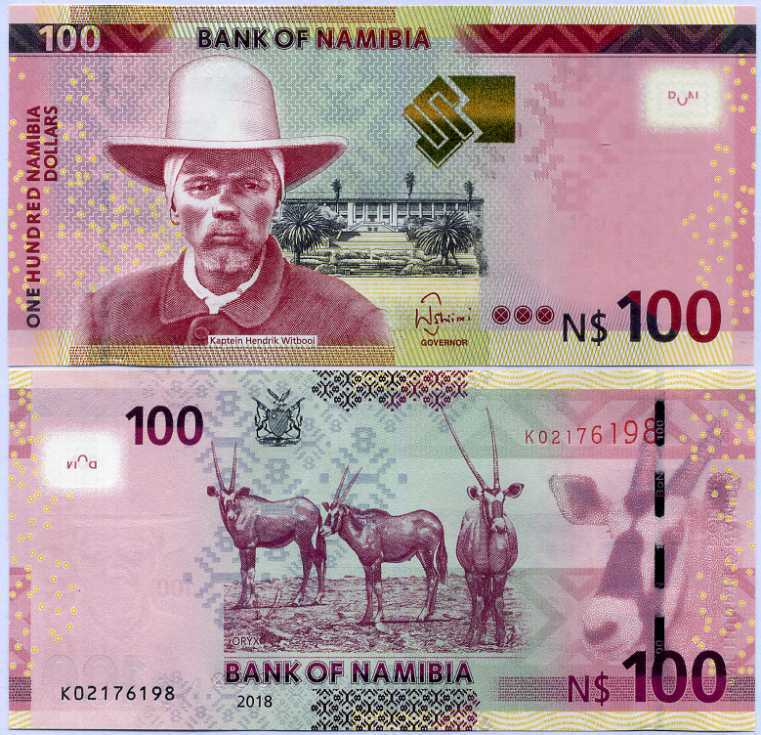 Namibia 100 Dollars 2018 P 14 b UNC