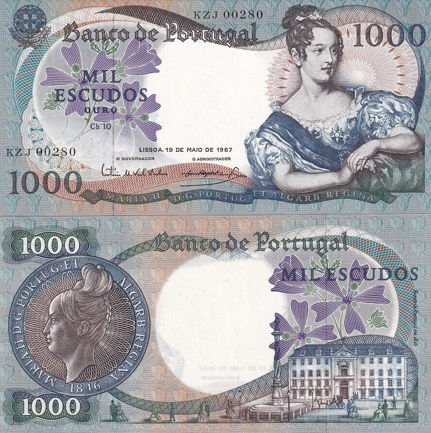 Portugal 1000 Escudos 1967 P 172 a UNC