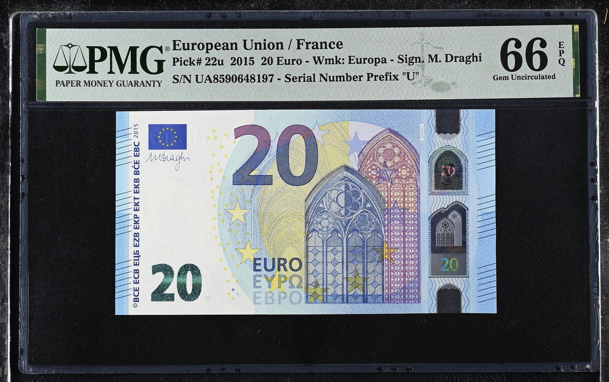 Euro 20 Euro France 2015 P 22 u Gem UNC PMG 66 EPQ