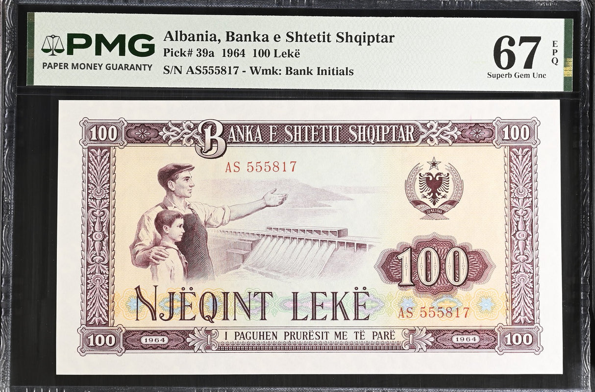 Albania 100 Leke 1964 P 39 a Superb Gem UNC PMG 67 EPQ