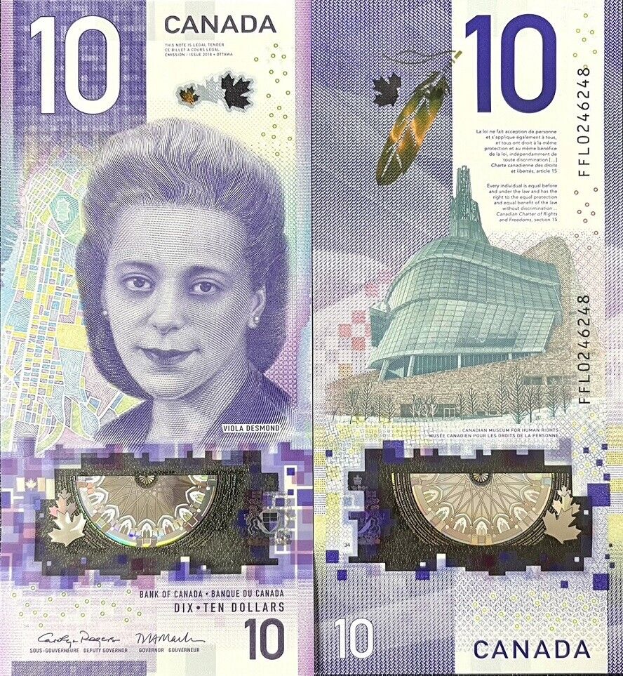 Canada 10 Dollars 2018 P 113 Polymer NEW Sign Rogers & Macklem UNC LOT 3 PCS