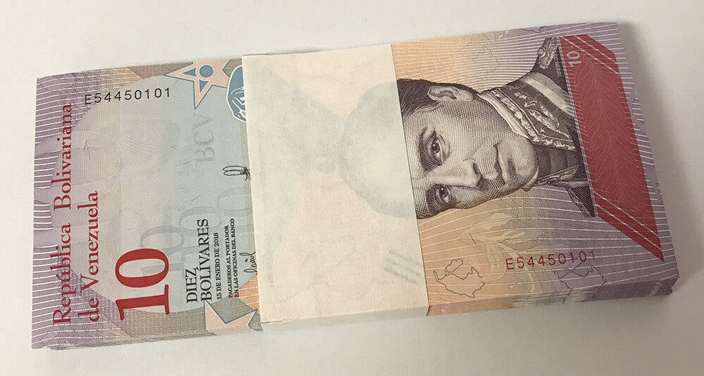 Venezuela 10 Bolivares 2018 P 103 UNC LOT 100 PCS 1 BUNDLE