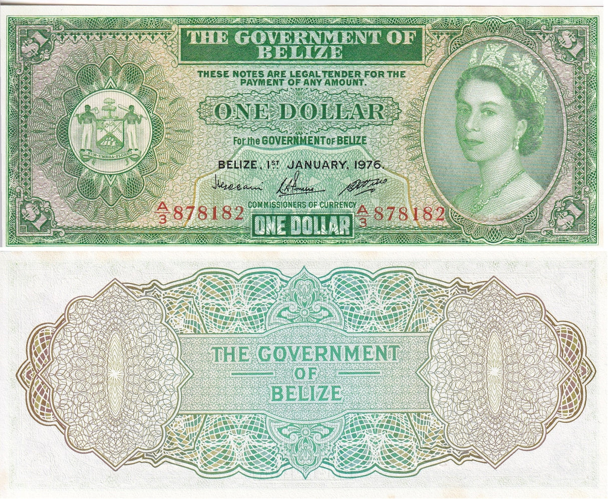 Belize 1 Dollar 1976 P 33 c QEII UNC W/ Little Tone