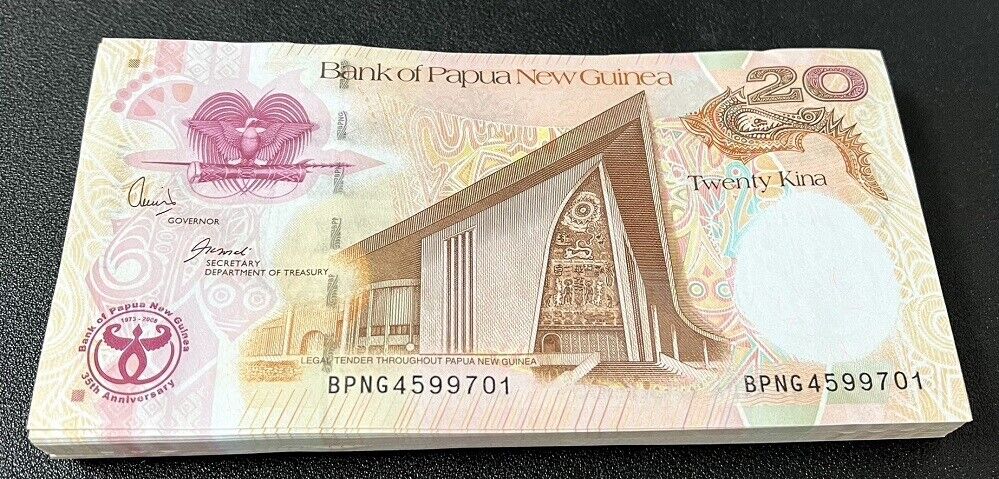 Papua New Guinea 20 Kina 2008 Comm. P 36 UNC LOT 100 PCS BUNDLE