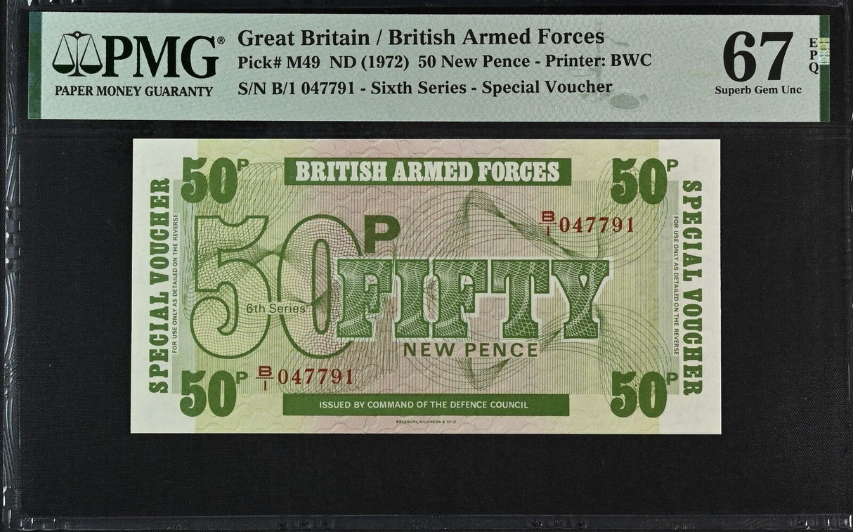 Great Britain 50 New Pence ND (1972) P M49 Superb Gem UNC PMG 67 EPQ
