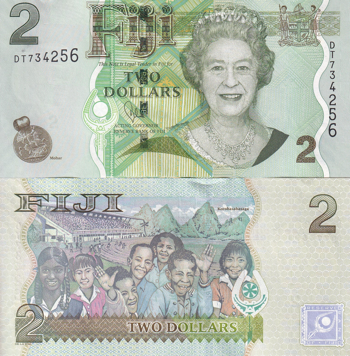 Fiji 2 Dollars 2011 P 109 b UNC