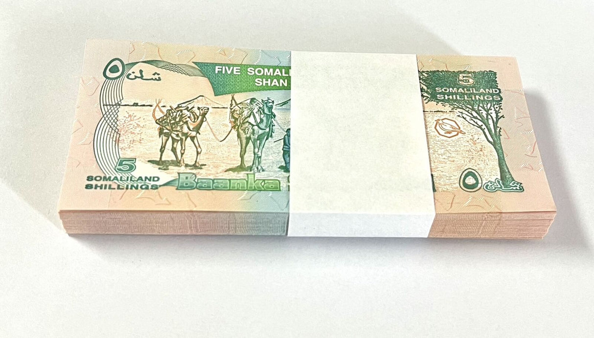 Somaliland 5 Shillings 1994 P 1 UNC LOT 100 PCS 1 BUNDLE