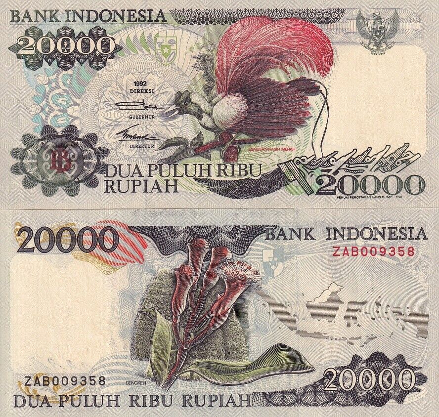Indonesia 20000 Rupiah 1992/1992 P 132 a AUnc
