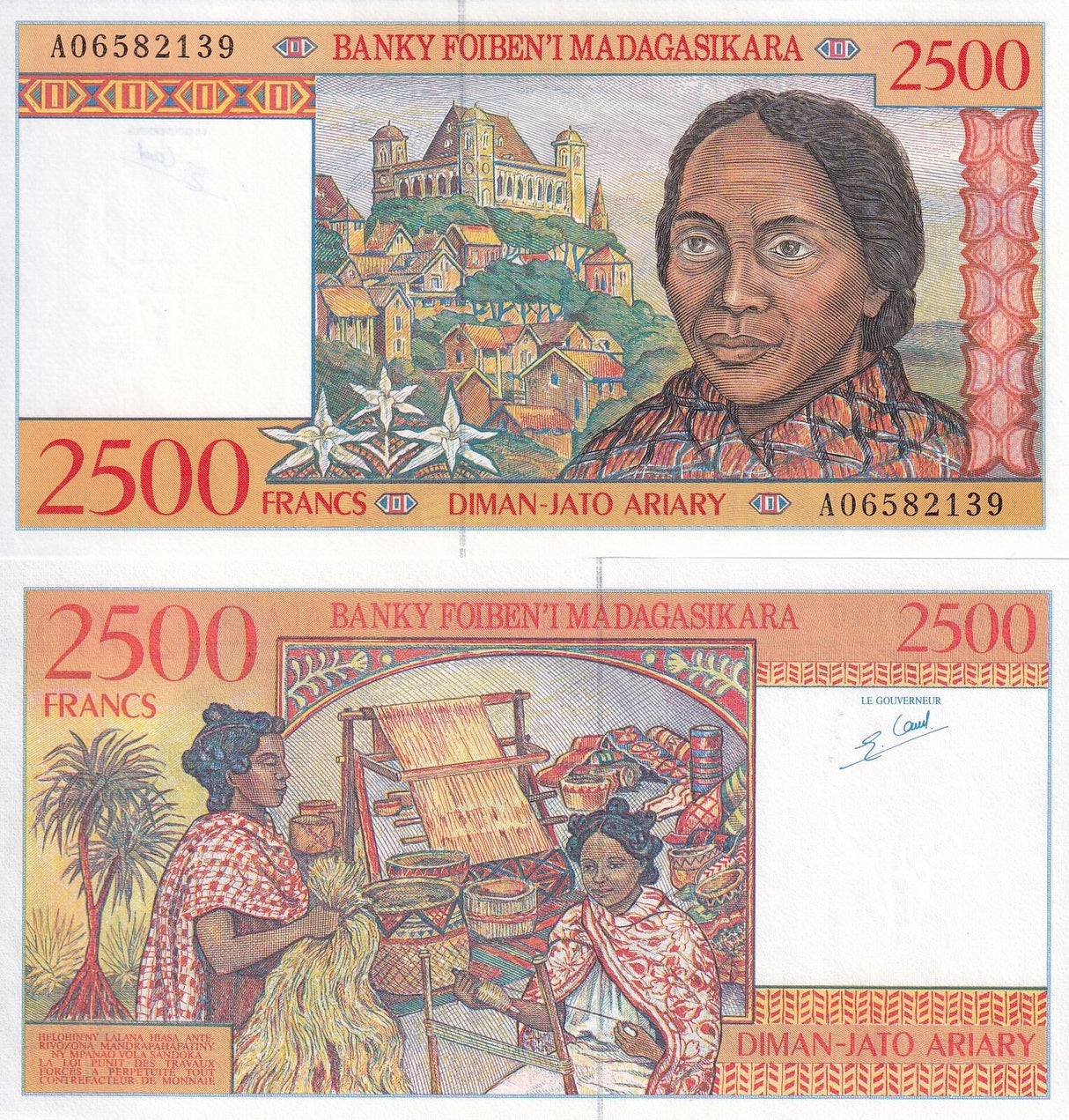 Madagascar 2500 Francs 1998 P 81 UNC