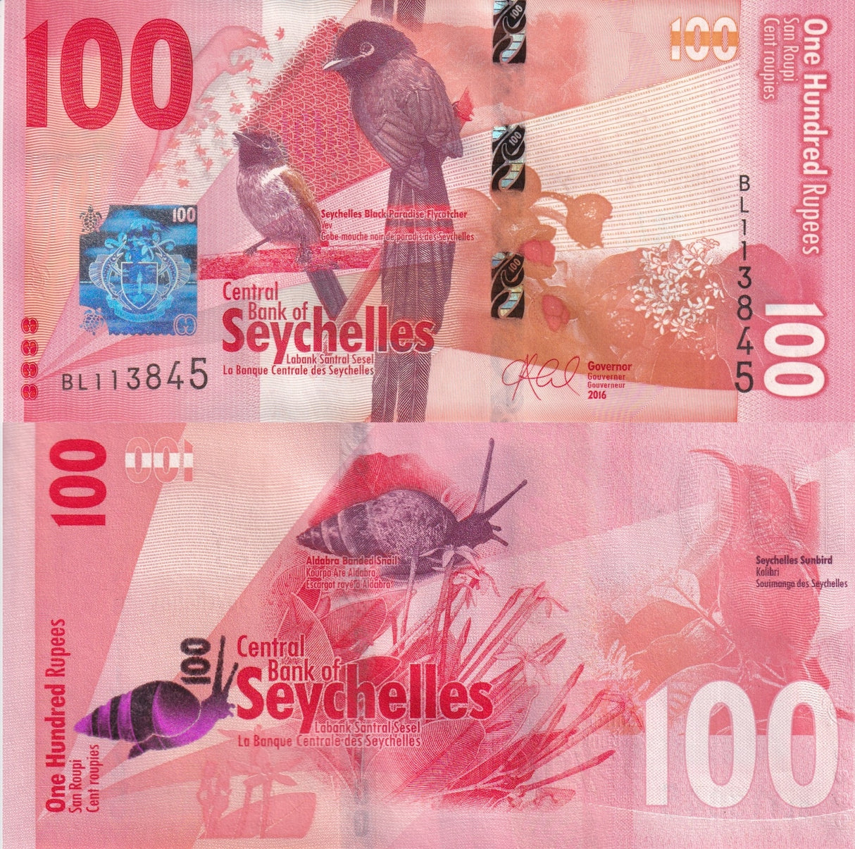 Seychelles 100 Rupees 2016 P 50 UNC