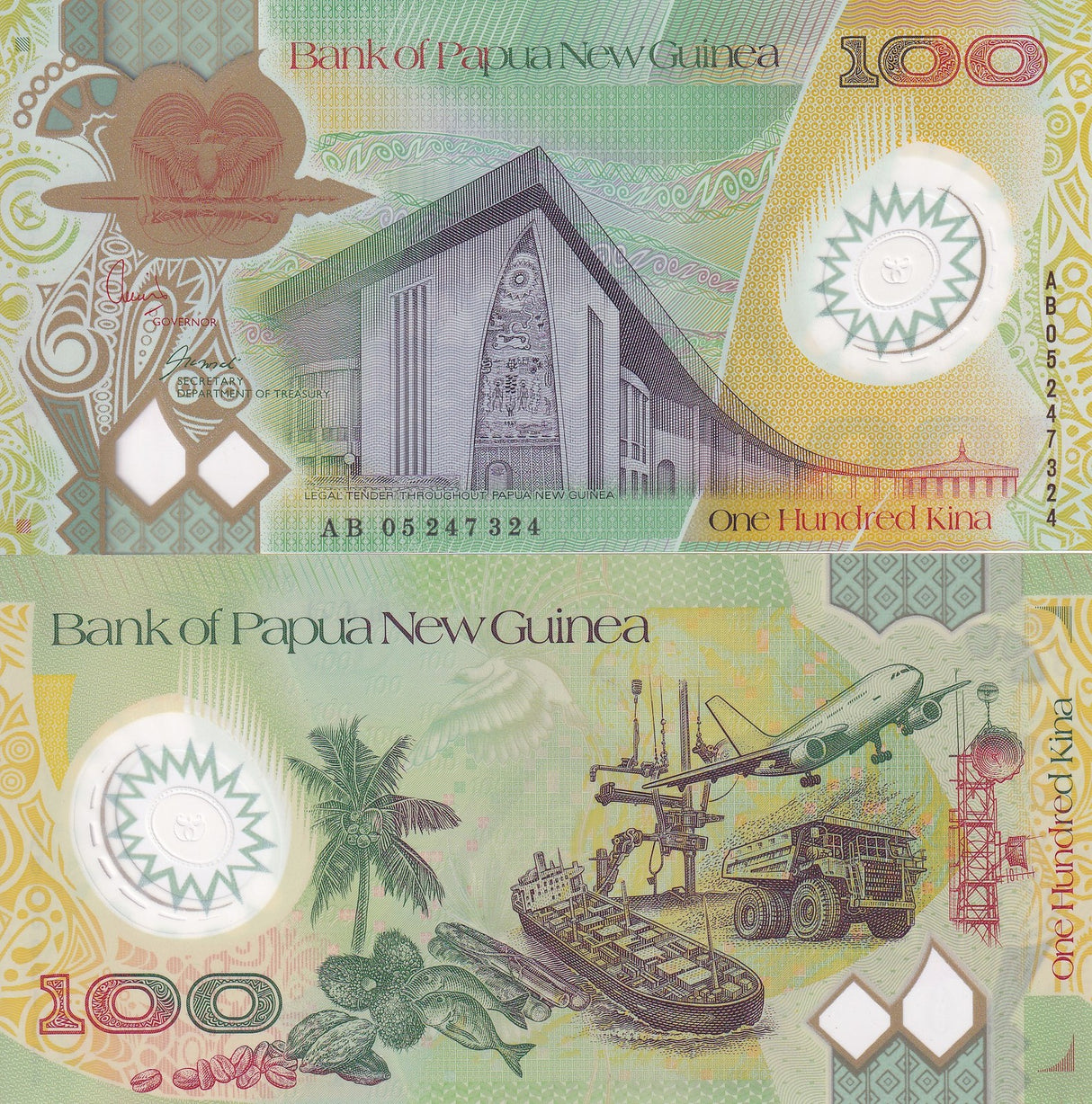 Papua New Guinea 100 Kina 2005 P 35 Polymer UNC
