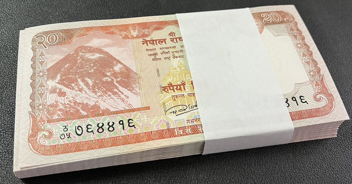 Nepal 20 Rupees 2020 P 78 b Sambar Deers UNC LOT 100 PCS