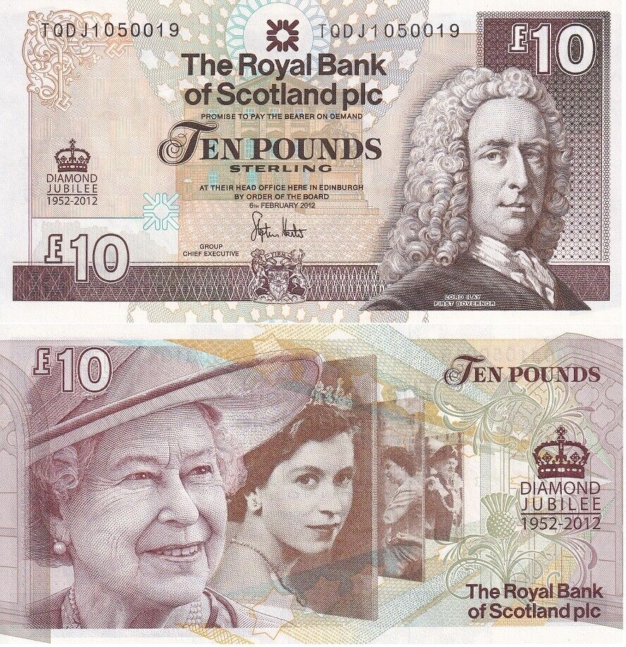 Scotland 10 Pound Commemorative Diamond Jubilee 2012 P 368 AUnc