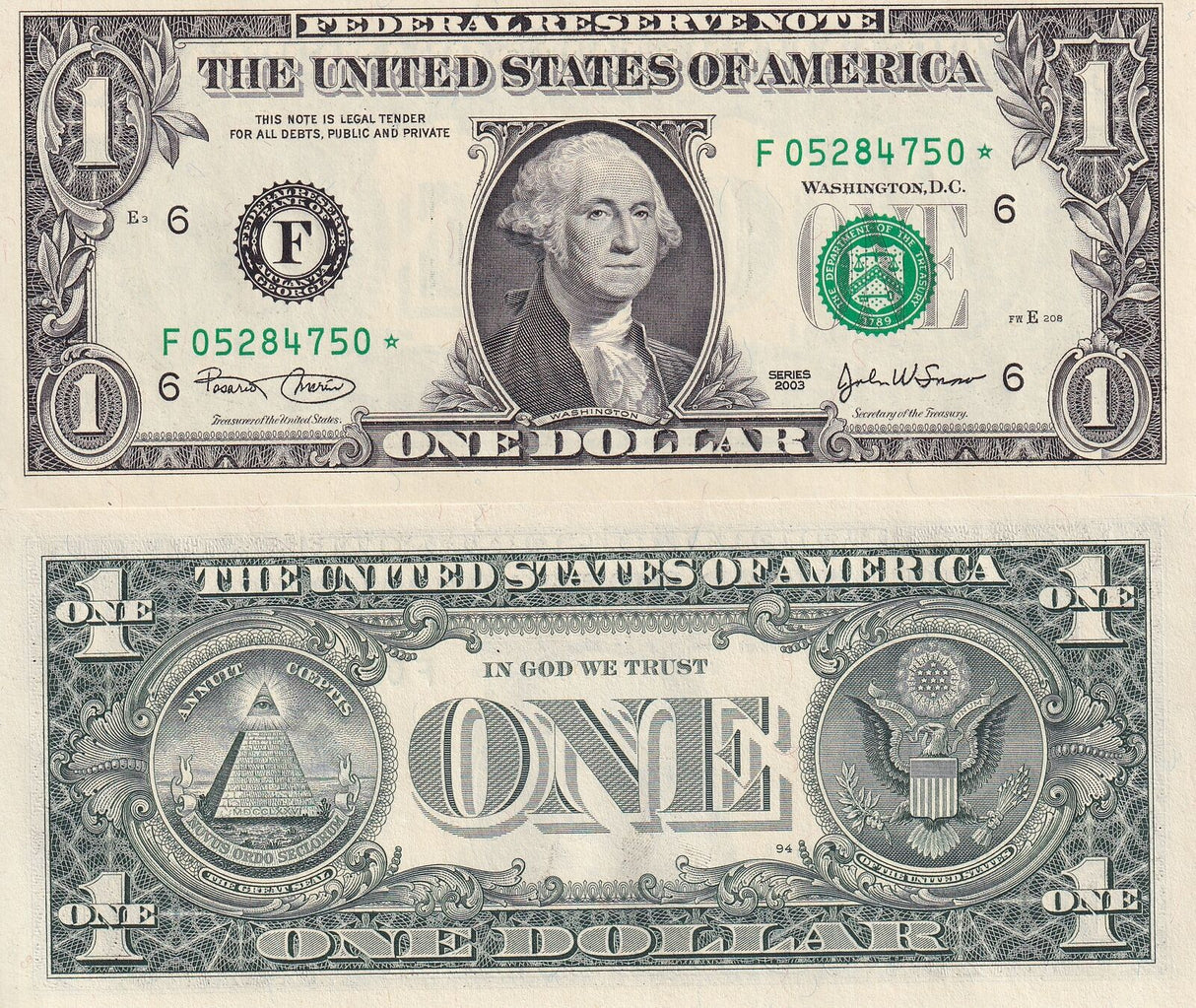 United States 1 Dollars USA 2003 P 515* Replacement F Atlanta UNC