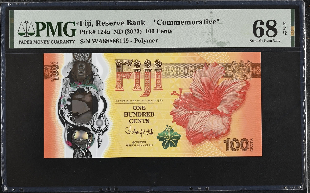 Fiji 100 Cents ND 2023 Dragon Comm. P 124 a Superb Gem UNC PMG 68 EPQ