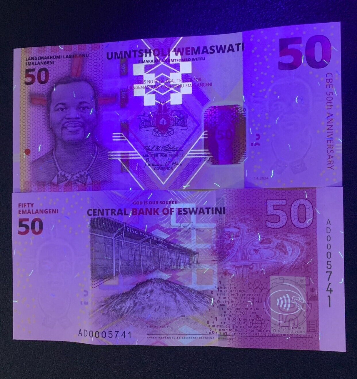 Eswatini 50 Emalangeni Swaziland 2024 50th Comm. P 46 UNC LOT 20 Pcs 1/4 BUNDLE
