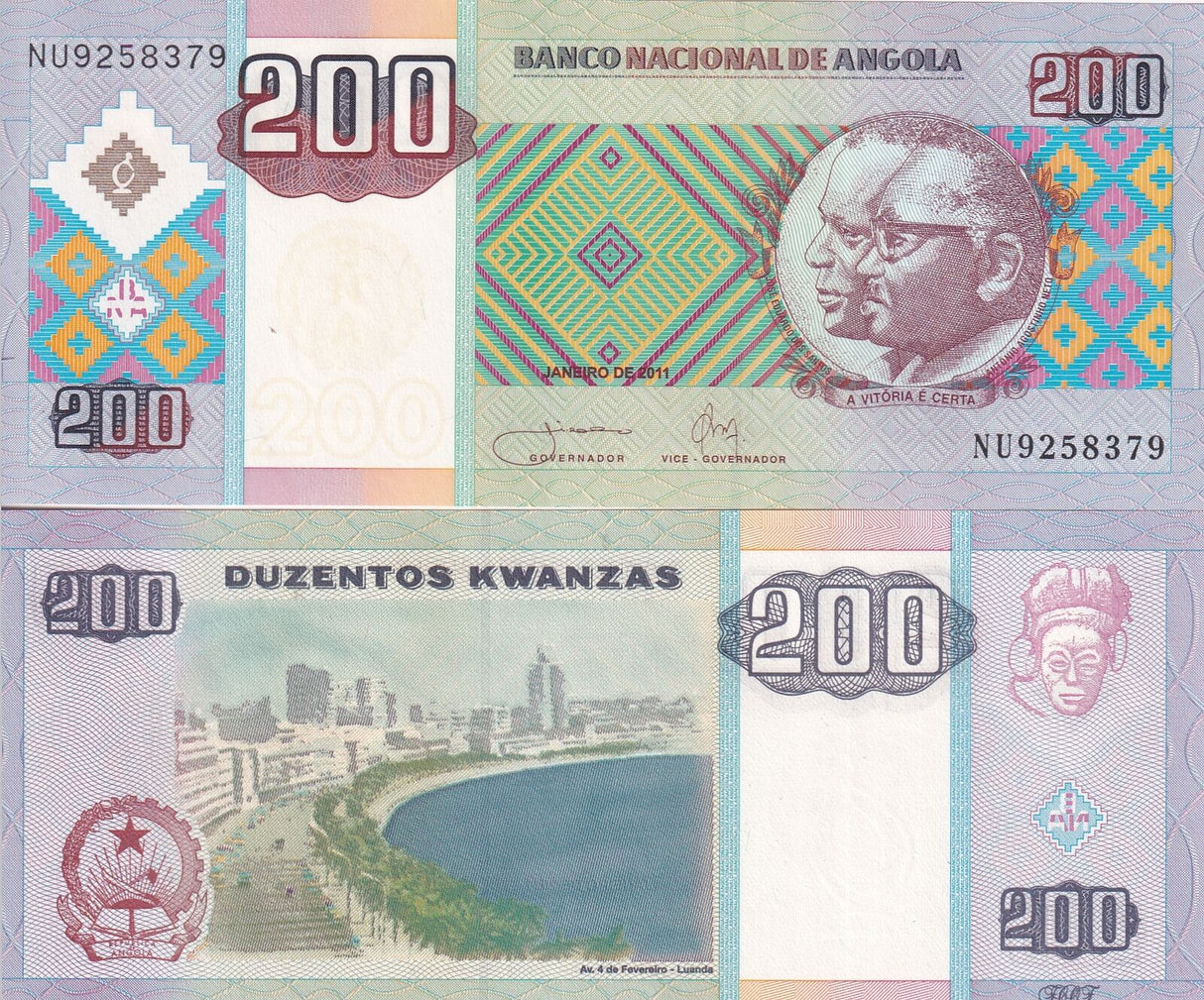 Angola 200 Kwanzas 2011 P 148 UNC