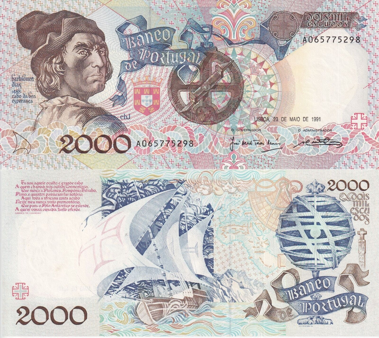 Portugal 2000 Escudos 1991 P 186 a Aunc