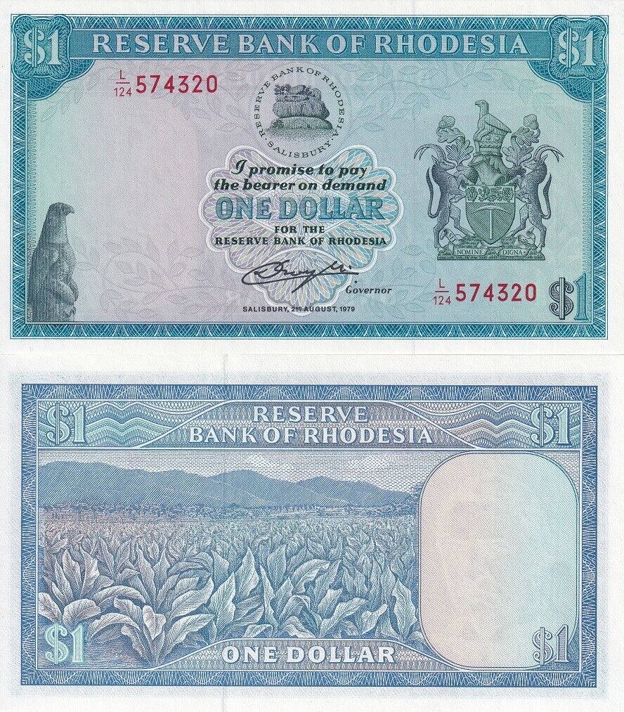 Rhodesia 1 Dollar 1979 P 38 UNC