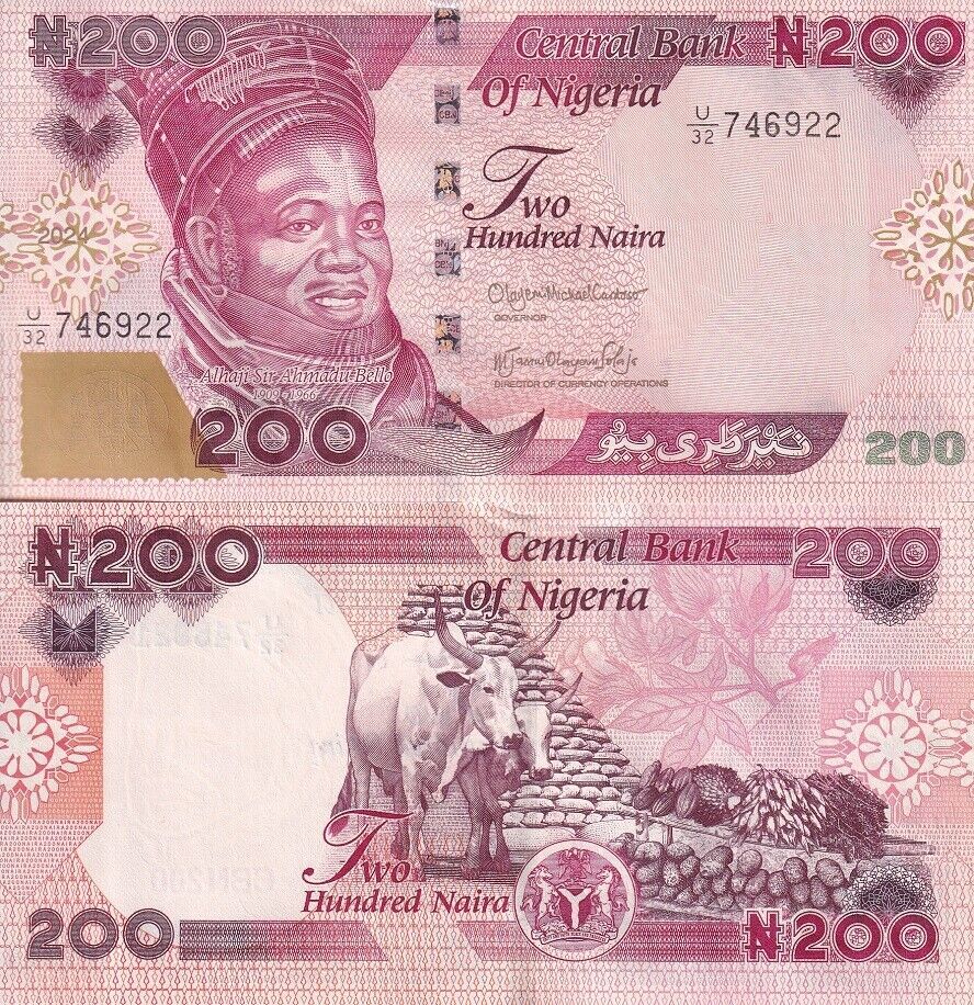 Nigeria SET 4 x Lot 5 Sets 20 UNC 100 200 500 1000 Naira 2023 2024 P 41 47 48 49