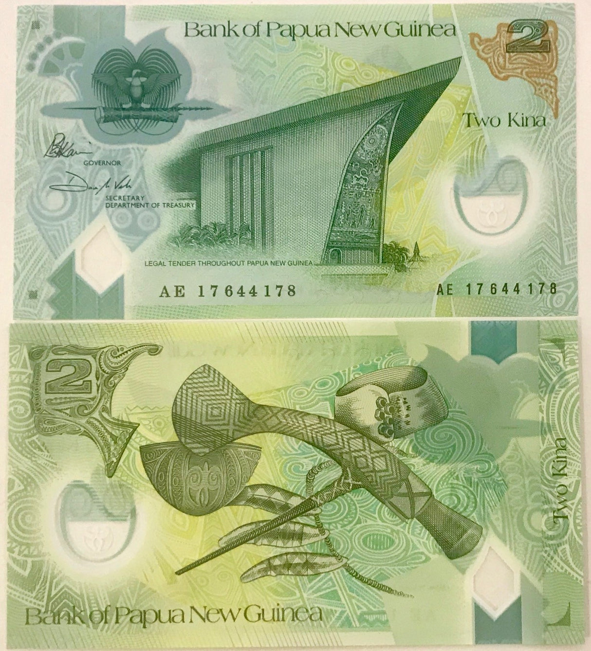 Papua New Guinea 2 Kina 2017 P 50 Polymer UNC