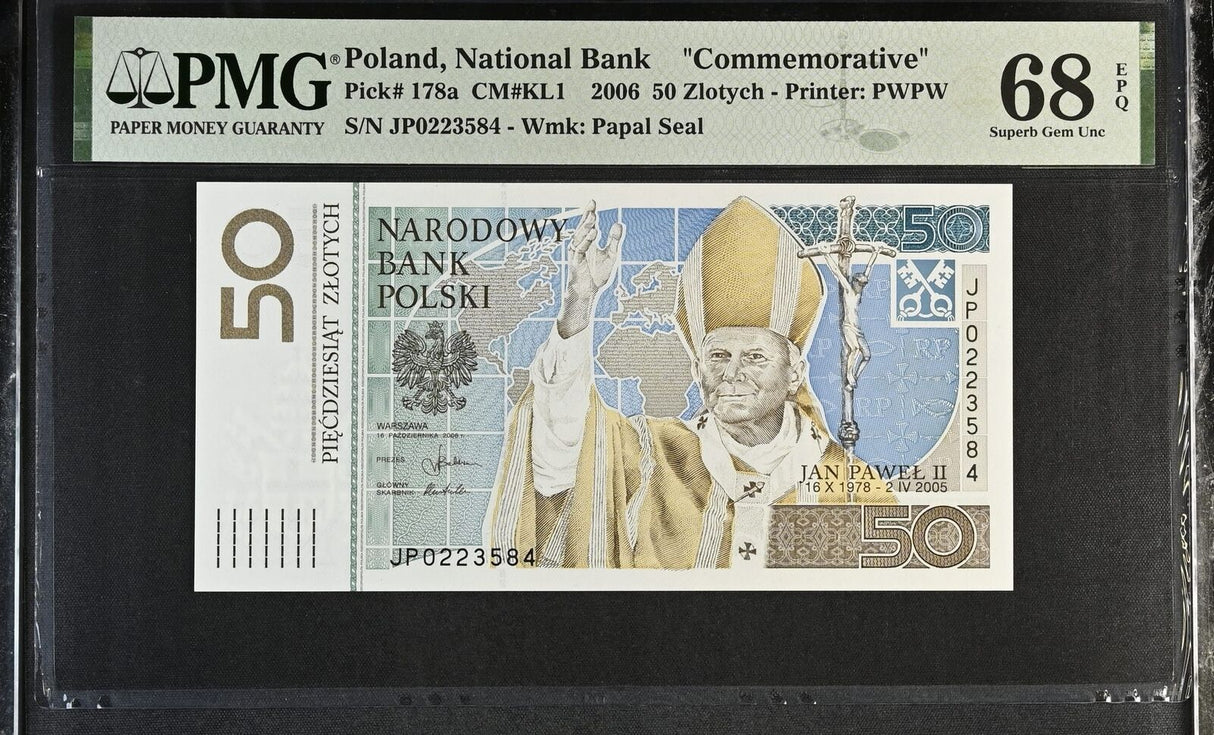 Poland 50 Zlotych 2006 P 178 a Commemorative Superb GEM UNC PMG 68 EPQ