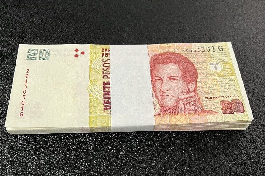 Argentina 20 Pesos 2013 P 355 Mixed Suffix UNC LOT 100 PCS