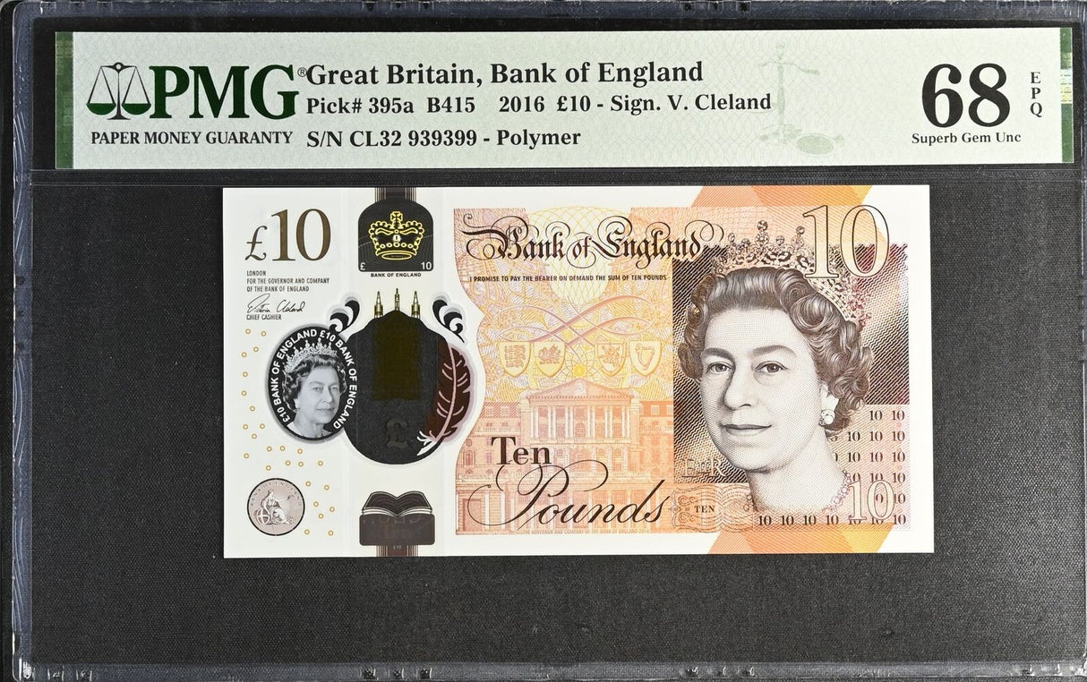 Great Britain 10 Pounds 2016 P 395 a 939399 Polymer Superb Gem UNC PMG 68 EPQ