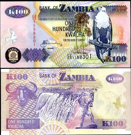 Zambia 100 Kwacha 2009 P 38 h UNC