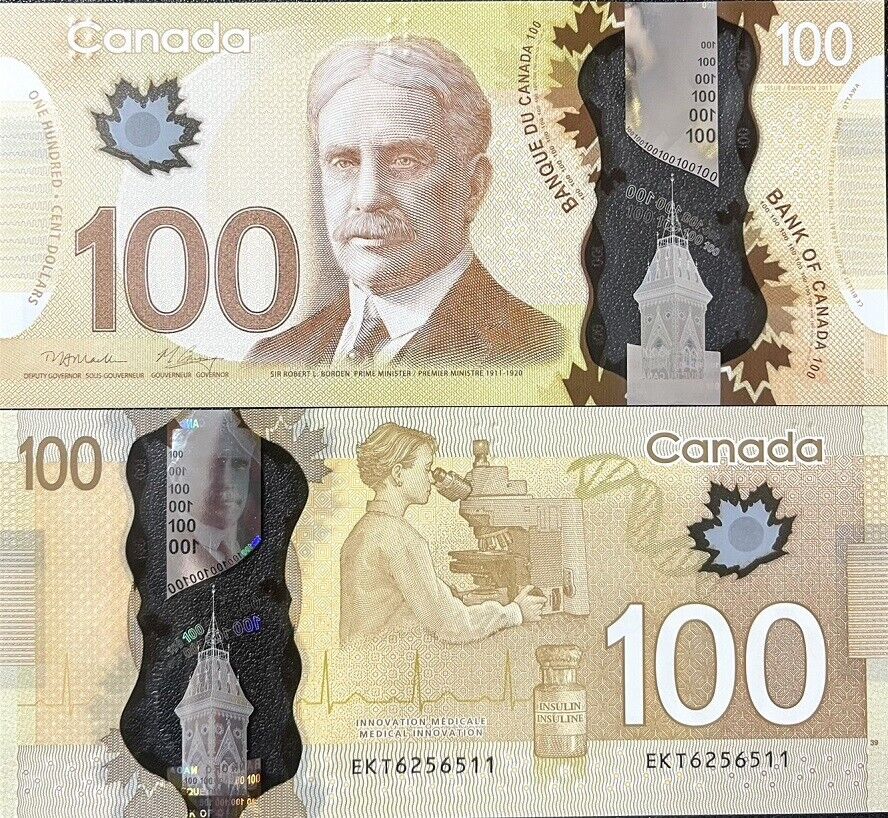 Canada 100 Dollars 2011 P 110 a Sign Macklem, Carney Polymer UNC