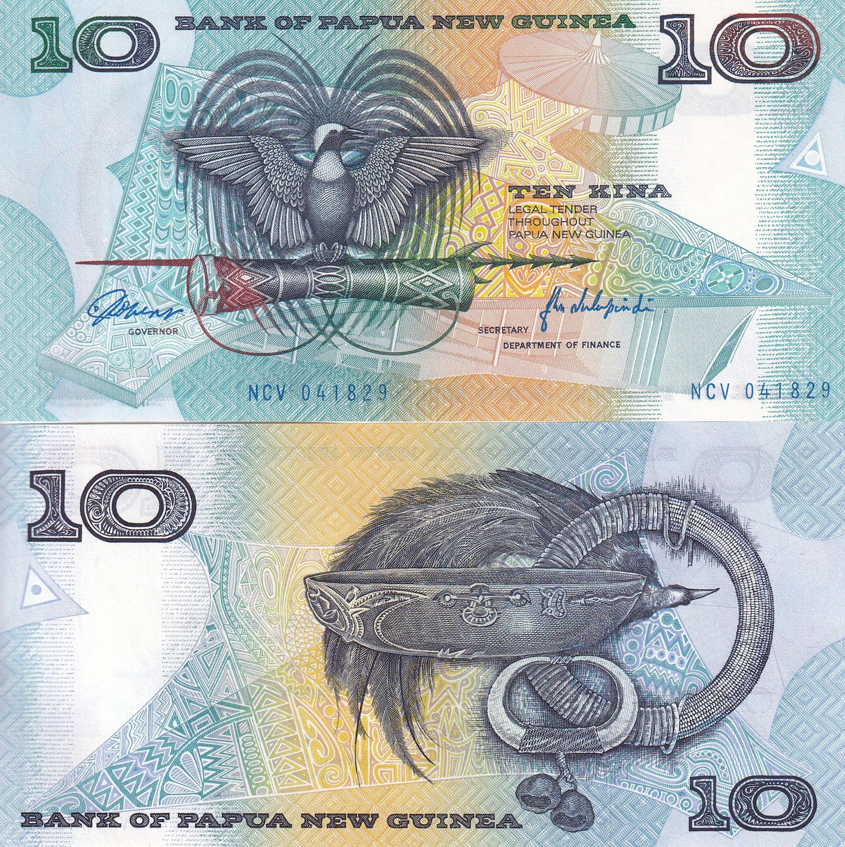 Papua New Guinea 10 Kina ND 1988 P 9 a UNC