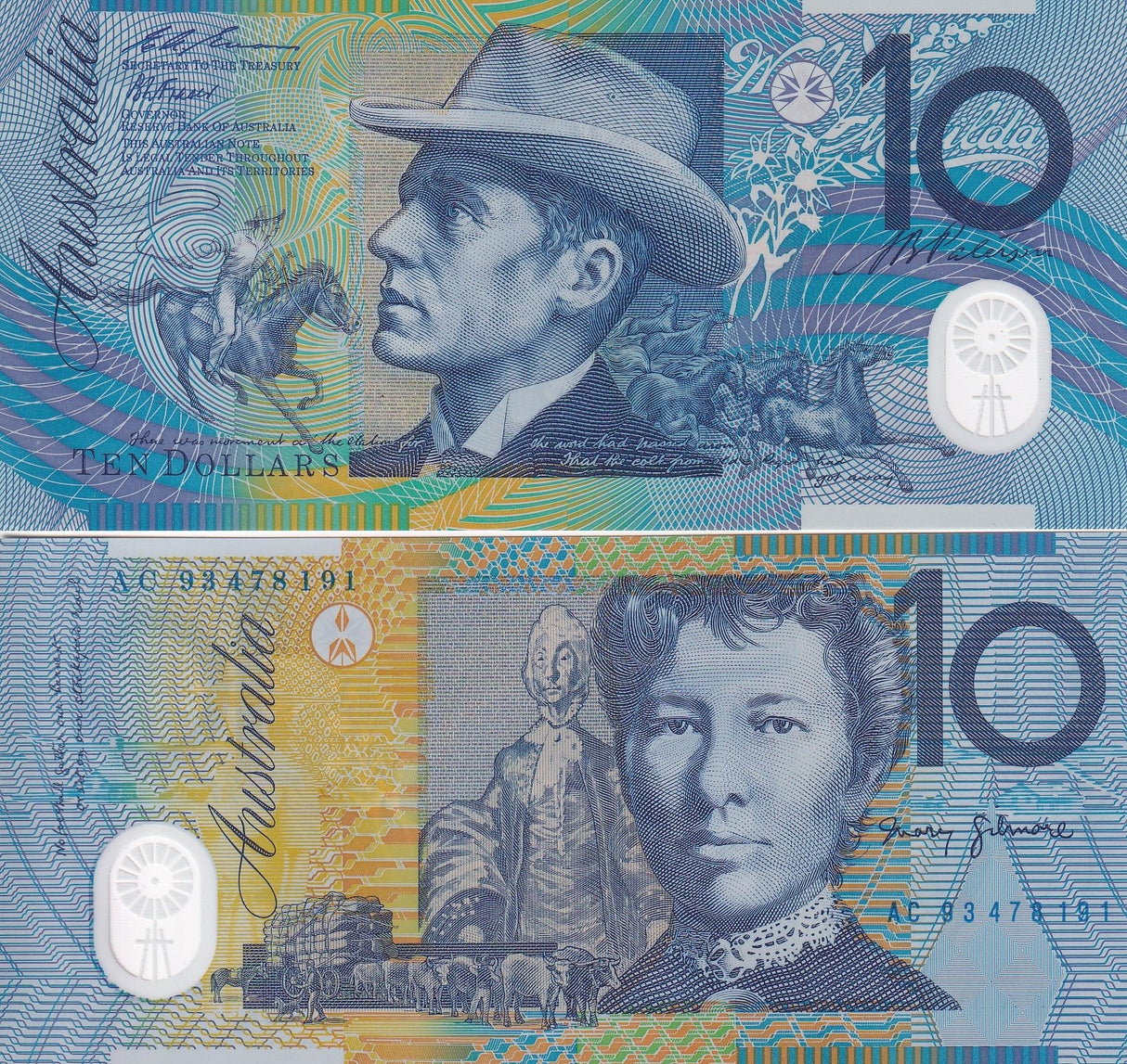 Australia 10 Dollars 1993 Polymer P 52 UNC