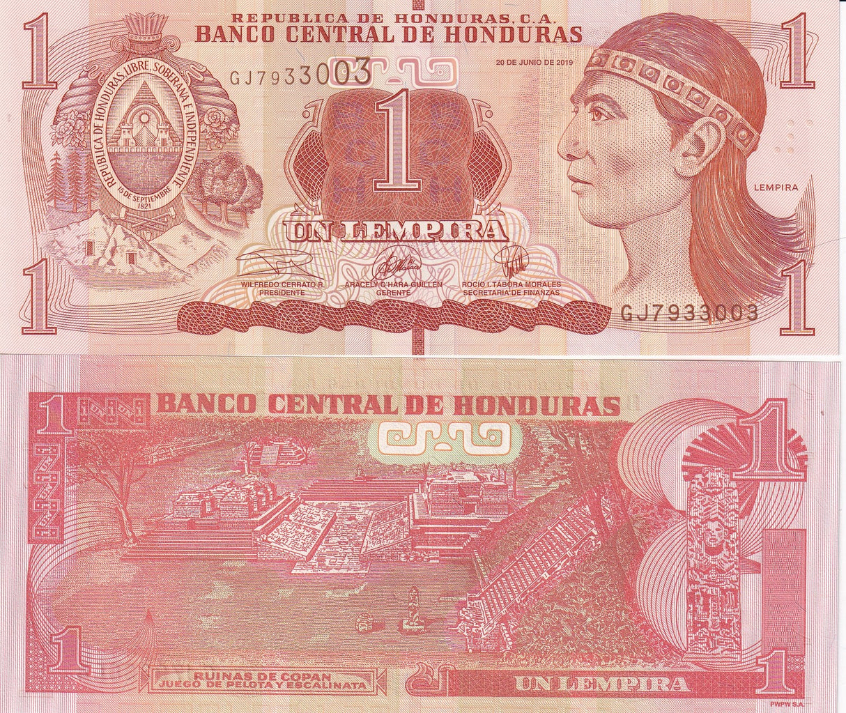 Honduras 1 Lempira 2019 P 96 UNC