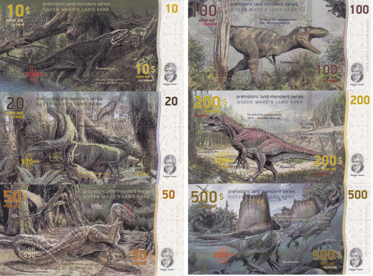 Queen Maud Land Set 6 Dinosaurs 10-200 500 Predatory Postosuchus Fantasy 2025