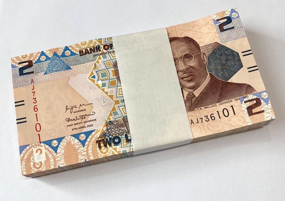 Sierra Leone 2 Leones 2022 P 35 Lot 100 UNC 1 Bundle