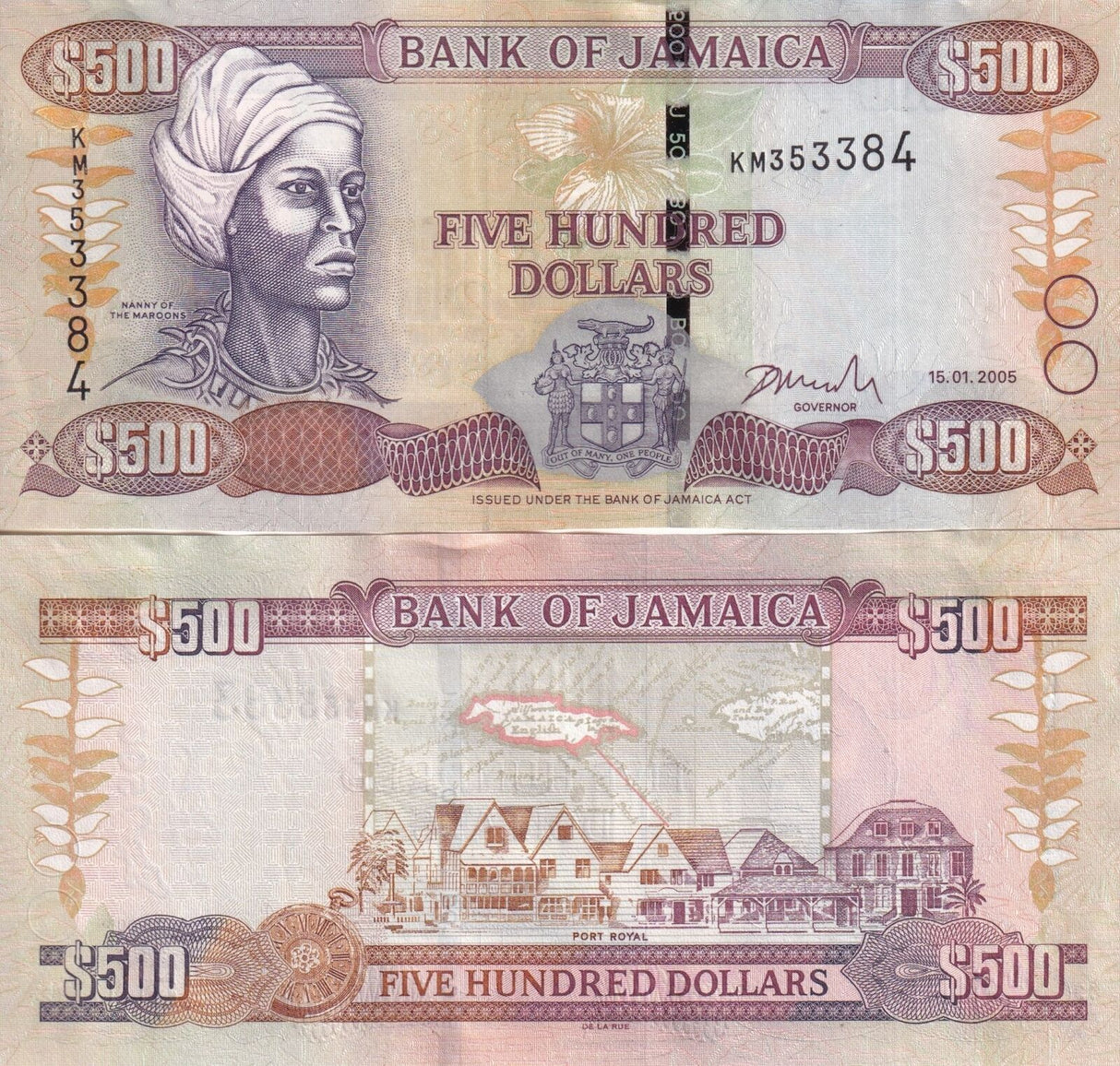 Jamaica 500 Dollars 2005 P 85 UNC
